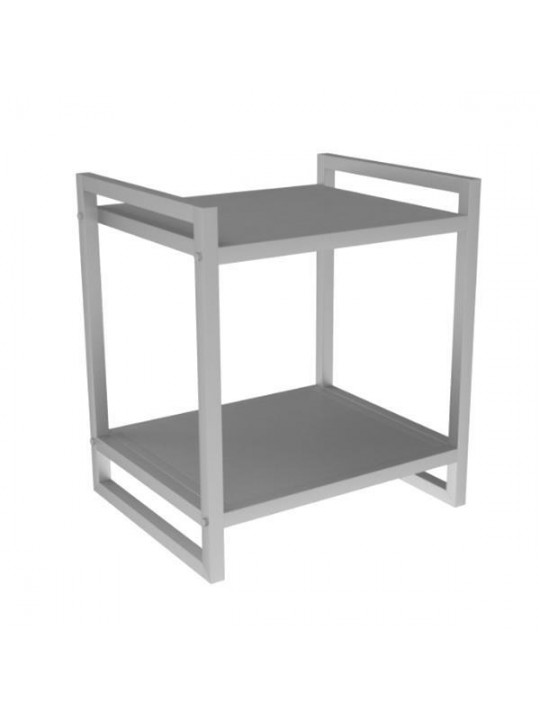 Κομοδίνο-τραπέζι μεταλλικό 2 επιπέδων ασημί Υ50x40x35εκ - ΝΕΧΤ 35961-17---2
