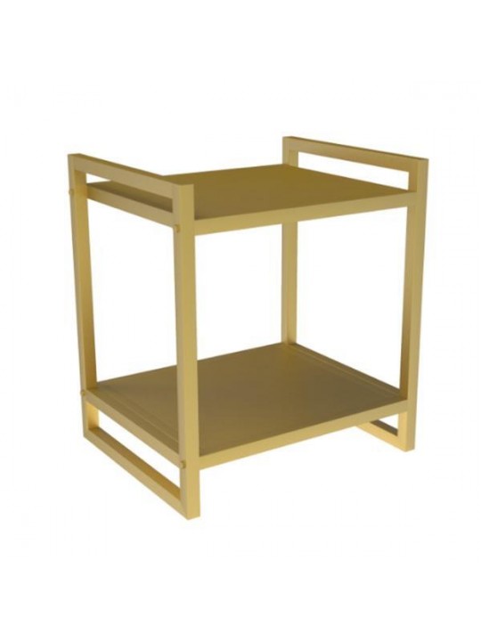 Κομοδίνο-τραπέζι μεταλλικό 2 επιπέδων χρυσό Υ50x40x35εκ - ΝΕΧΤ 35961-18---2