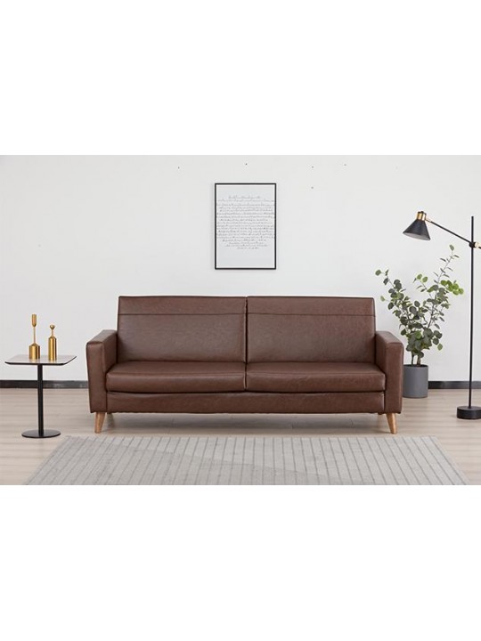 Soho καναπές-κρεβάτι τριθέσιος τύπου δέρμα καφέ Υ81x201x90εκ. - ΝΕΧΤ 18903-07---2 Soho καναπές-κρεβάτι τριθέσιος τύπου δέρμα καφέ Υ81x201x90εκ. - ΝΕΧΤ 18903-07---2