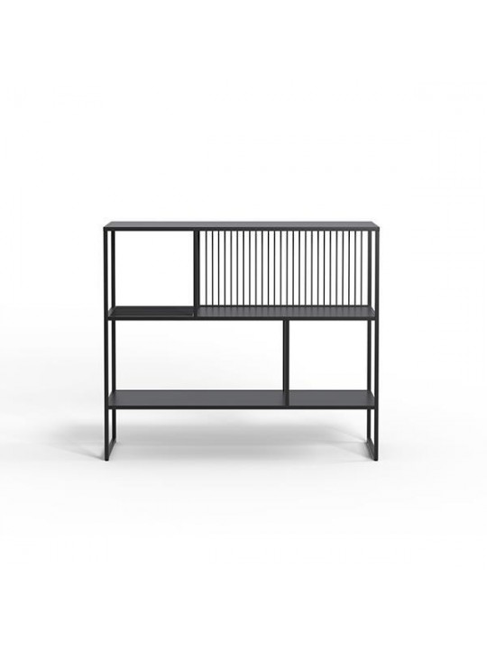 Nextdeco ραφιέρα,Υ90x105x35εκ.,  μαύρη μεταλλική με 2 ράφια - nextdeco 32849-09---2