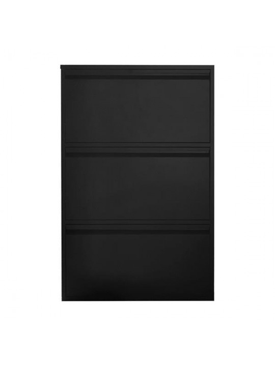 Nextdeco παπουτσοθήκη μαύρη μεταλλική με 3 τμήματα Υ103,5x65,5x15,5εκ. - nextdeco 32801-09---2