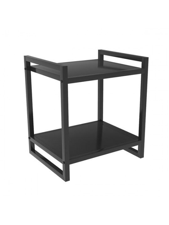 Κομοδίνο-τραπέζι μεταλλικό 2 επιπέδων μαύρο Υ50x40x35εκ - NEXT 35961-09---2