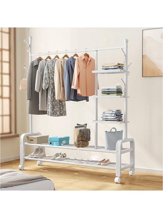 Κρεμάστρα-ράγα ρούχων λευκή Υ165x37x150εκ. - I TRUST LTD 35572------2