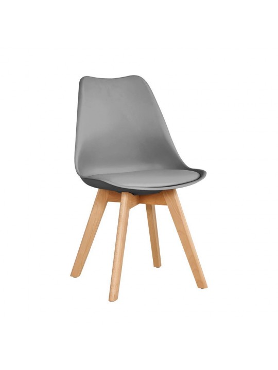 Καρέκλα Serenity Nextdeco γκρι PP με ξύλινα πόδια Y83x48x54,5 εκ. -  11154-08---2 Καρέκλα Serenity Nextdeco γκρι PP με ξύλινα πόδια Y83x48x54,5 εκ. -  11154-08---2