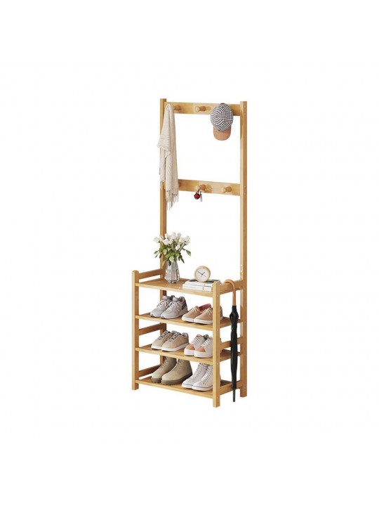 Κρεμάστρα ράγα οργάνωσης ρούχων - παπουτσοθήκη bamboo Υ146x52x25εκ. - NEXT 36106------2