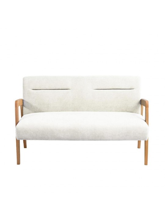 Καναπές διθέσιος Nextdeco Natural μασίφ ξύλο λευκός Υ78,5x127,6x72,5εκ. -  11735