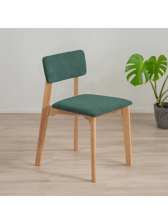 Καρέκλα τραπεζαρίαςNextdeco Natural μασίφ ξύλο πράσινη Y77x44x52εκ. -  11707-05