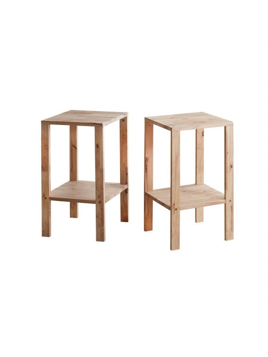 Έπιπλο πολλαπλών χρήσεων Nextdeco Natural μασίφ ξύλο 2 τεμάχια Υ60x35x35εκ. -  11710