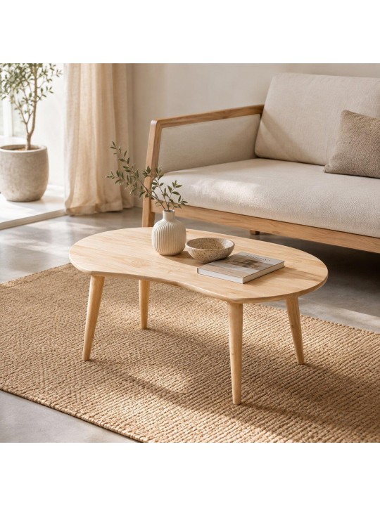 Τραπεζάκι σαλονιού Nextdeco Natural μασίφ ξύλο Υ32,3×74×47,5εκ. -  11744