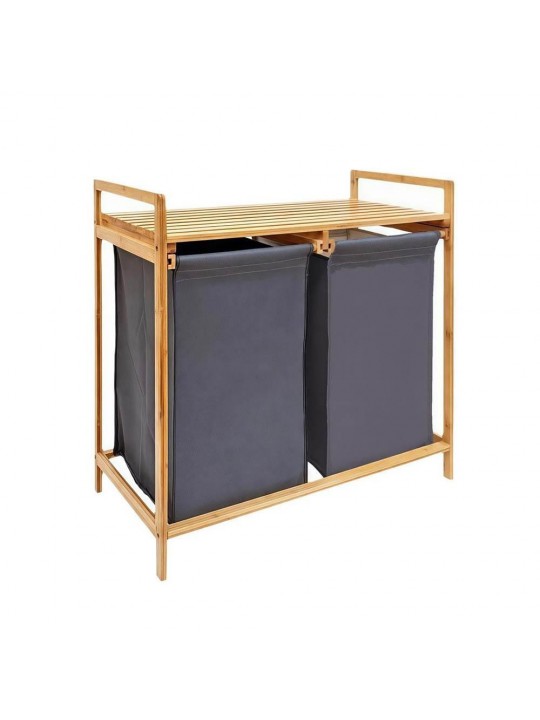 Καλάθι απλύτων διπλό Nextdeco μπαμπού Υ67x70x36.5εκ. - NEXT 36325