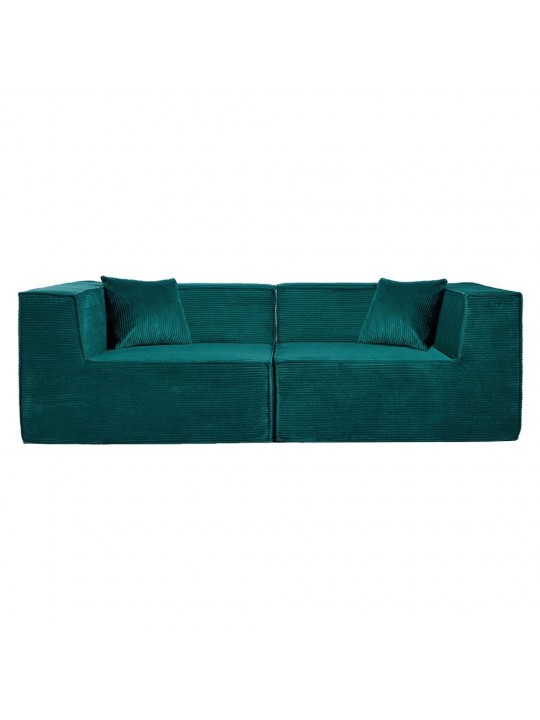Compressed Nextdeco καναπές τριθέσιος κοτλέ πράσινος Υ63x208x101εκ. - NEXT 36342-05