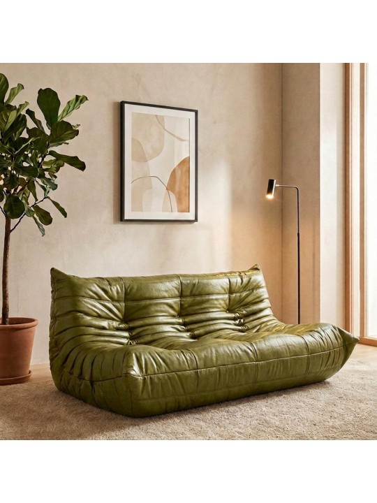 Καναπές τριθέσιος Nextdeco Togo eco leather χακί Υ70x174x102εκ. - NEXT 36566-05