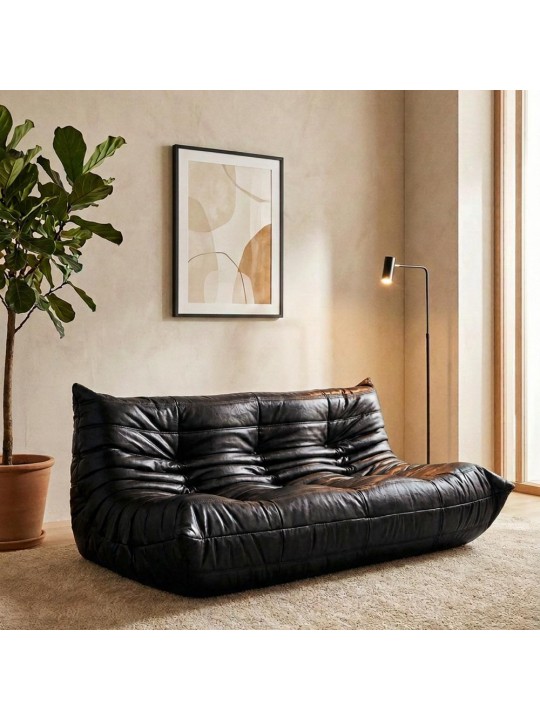 Καναπές τριθέσιος Nextdeco Togo eco leather μαύρο Υ70x174x102εκ. - NEXT 36566-09