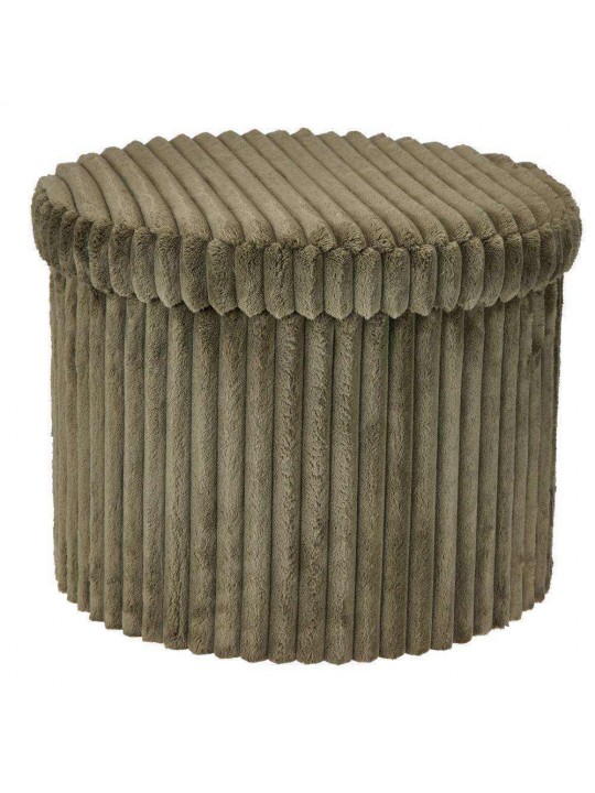 Σκαμπό κοτλέ λαδί 43x43x32,5εκ. - KOOPMAN 41551-05