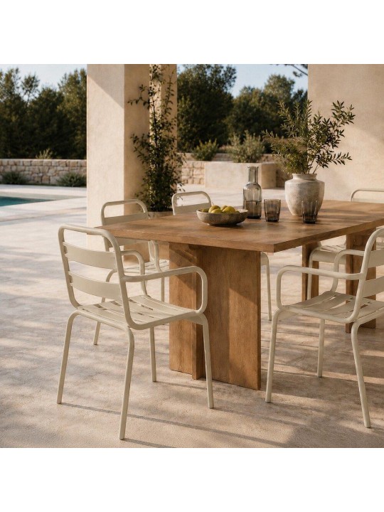 Καρέκλα μεταλλική Nextdeco γκρι ανοιχτό 60x56xΥ83εκ. -  51202-08
