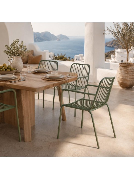 Καρέκλα μεταλλική Nextdeco πράσινη 57x57xΥ79εκ. -  51204-05