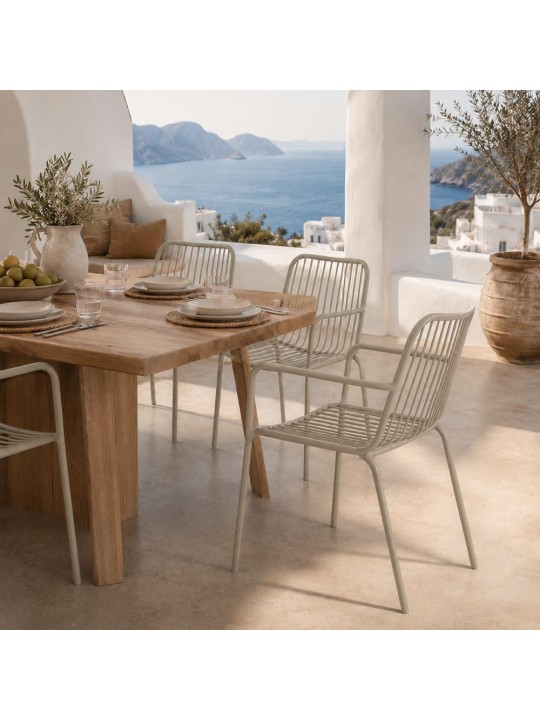 Καρέκλα μεταλλική Nextdeco γκρι ανοιχτό 57x57xΥ79εκ. -  51204-08