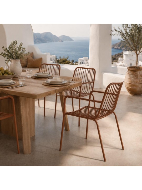 Καρέκλα μεταλλική Nextdeco πορτοκαλί 57x57xΥ79εκ. -  51204-13
