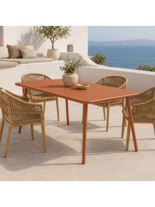 Τραπέζι Nextdeco μεταλλικό πορτοκαλί 140x70xΥ75εκ. -  51205-13