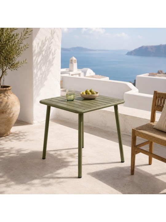 Τραπέζι Nextdeco μεταλλικό πράσινο 70x70xΥ75εκ. -  51206-05