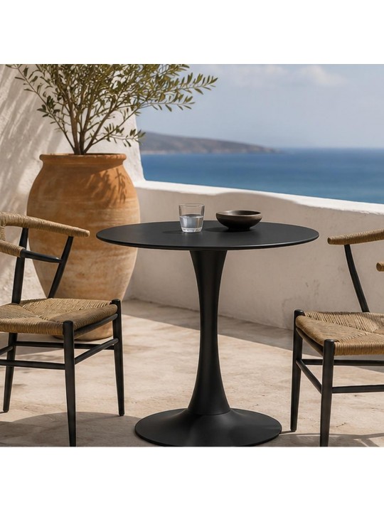 Τραπέζι Nextdeco μεταλλικό μαύρο Φ80xΥ73εκ. -  51207-09