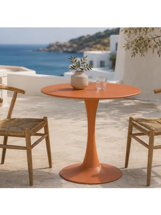 Τραπέζι Nextdeco μεταλλικό κεραμιδί Φ80xΥ73εκ. -  51207-13