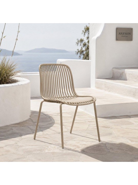 Καρέκλα Nextdeco PP και μέταλλο γκρι ανοιχτό 50,5x53,5xΥ82εκ. -  51208-08