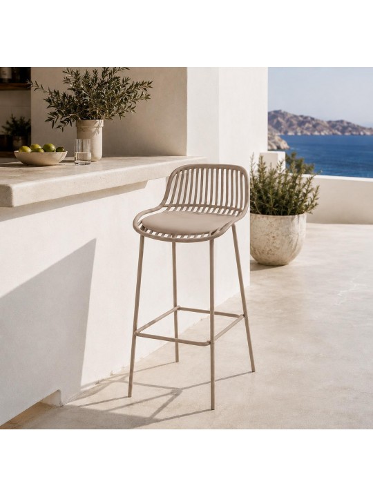 Σκαμπό μπαρ Nextdeco PP και μέταλλο γκρι 42x49xΥ97εκ. -  51209-08