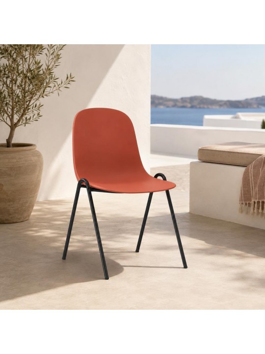 Καρέκλα Nextdeco PP και μέταλλο κεραμιδί 52x57xΥ83εκ. -  51213-13