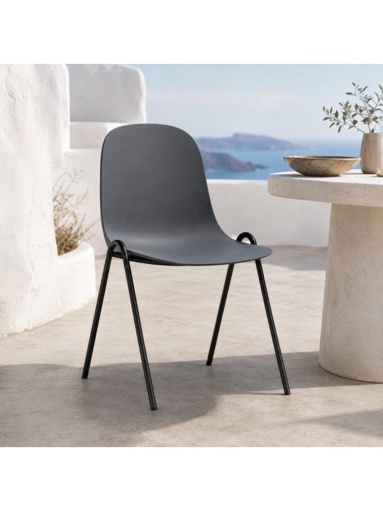 Καρέκλα Nextdeco PP και μέταλλο γκρι σκούρο 52x57xΥ83εκ. -  51213-31