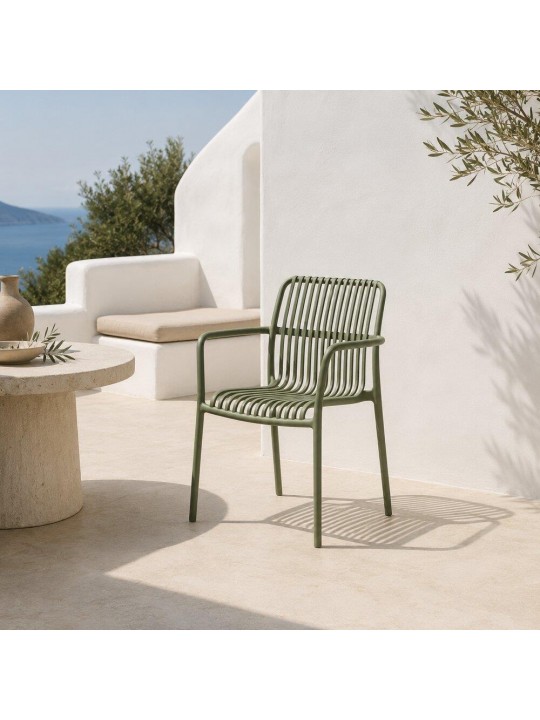 Καρέκλα Nextdeco PP πράσινη 55,5x58xΥ83εκ. -  51214-05