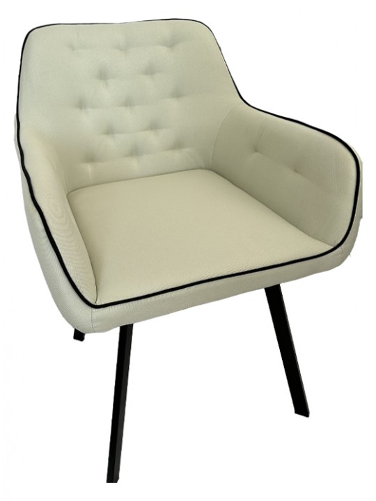 Καρέκλα Τραπεζαρίας Velora Εκρού 55χ57χ83cm με μπράτσα - 24-1004/2328-3331