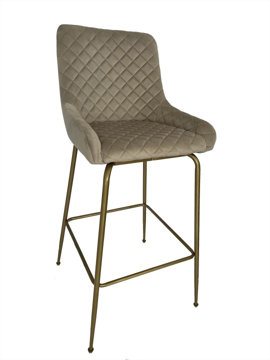 Σκαμπό Μπαρ Isadora Μπεζ Βελούδο 48x42x108 - 24-1004/815B-7