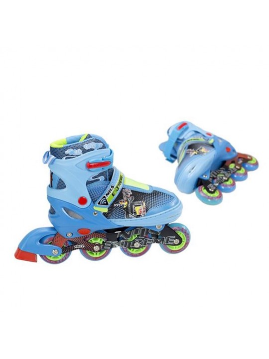Αυξομειούμενα Πατίνια Roller NJ4605 A INLINE NILS EXTREME Μπλέ με LED φωτάκια- LARGE (38-41) - 16-00-072