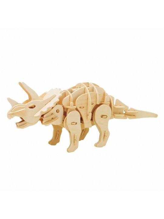 ROBOTIME MINI TRICERATOPS D430  Ξύλινο Μηχανικό Puzzle με Αισθητήρα Ήχου - RBT D430