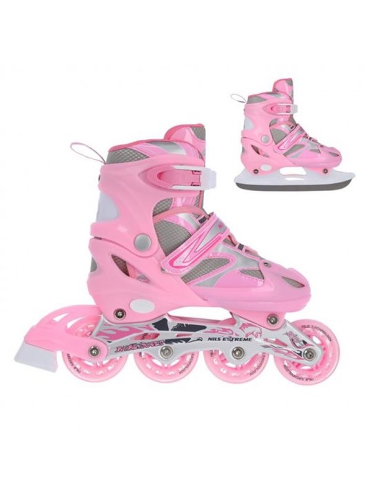 Αυξομειούμενα Roller NH18366 2 ΣΕ 1 Ροζ Large(39-42) IN-LINE SKATES/HOCKEY ICE SKATES - 16-21-026