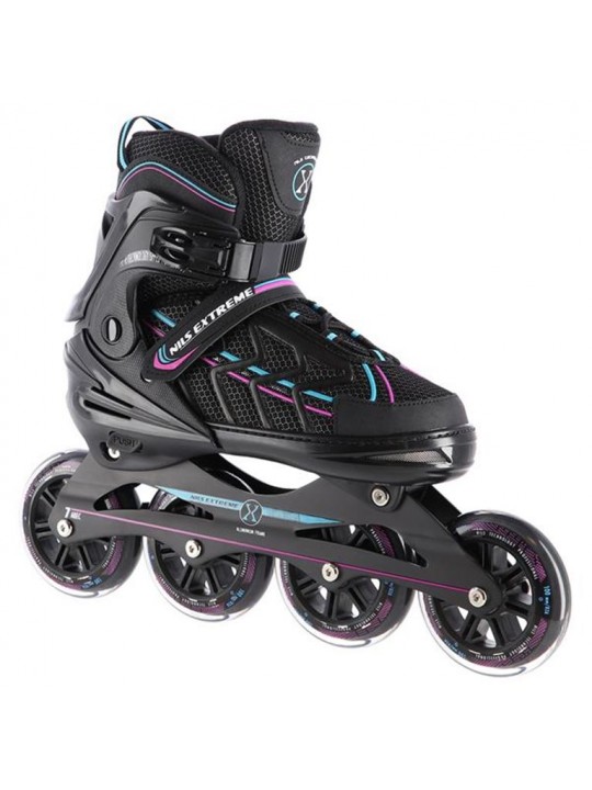 Αυξομειούμενα Πατίνια Roller NA 1128 Μαύρο/Μωβ IN-LINE SKATES NILS EXTREME Extra Large(43-45) - 16-01-146