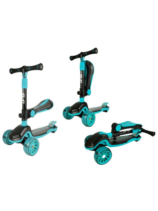 GC SCOOTER FUN HD 008 2 σε 1 Μαύρο/Μπλε ME LED ΦΩΤΑΚΙΑ - GC-HD008BL