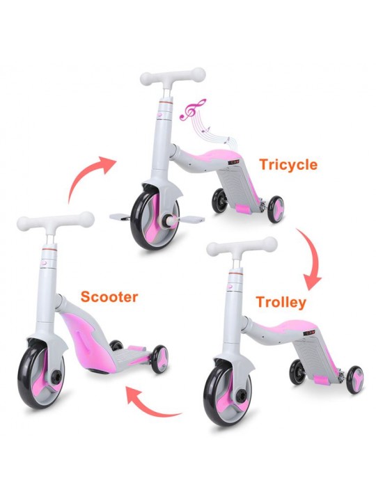 GC SCOOTER FUN HD 868 3 σε 1 Πολυμορφικό Γκρι/Ροζ - GC-HD868PNK
