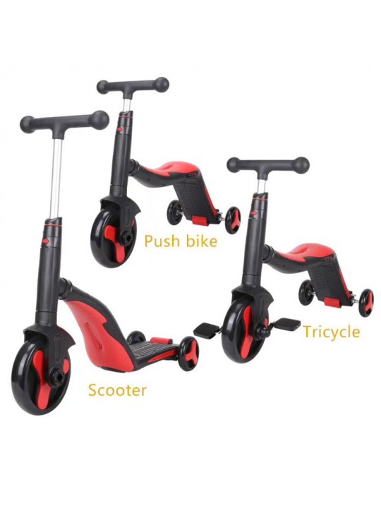 GC SCOOTER FUN HD 868 3 σε 1 Πολυμορφικό Μαύρο/Κόκκινο - GC-HD868BR