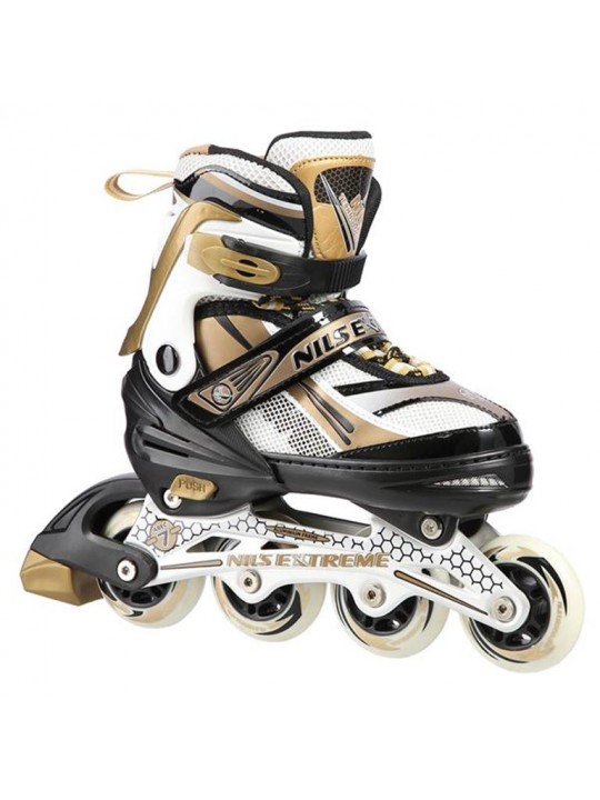 Αυξομειούμενα Πατίνια Roller NA 1123 Μαύρο/Χρυσό IN-LINE SKATES NILS EXTREME Medium (35-38) - 16-01-050