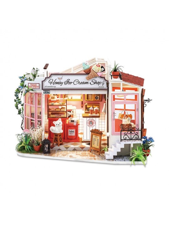 Rolife Honey Ice-cream Shop DG148 DIY Wooden Dollhouse - RBT DG148