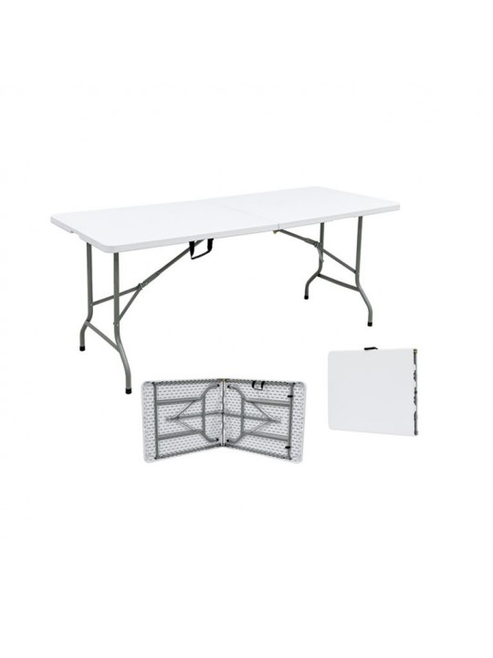 Τραπέζι Αλουμινίου INCA για Camping Πτυσσόμενο σε Βαλιτσάκι 180x74x74cm Λευκό - Z-180-2