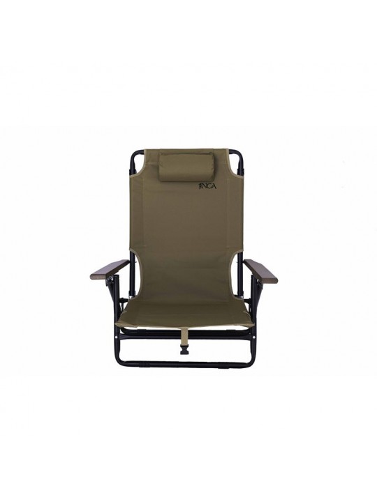 Πτυσσόμενη Καρέκλα Παραλίας Αλουμινίου INCA Λαδί με Ανάκλιση 5 θέσεων - YYL-YF2-GR