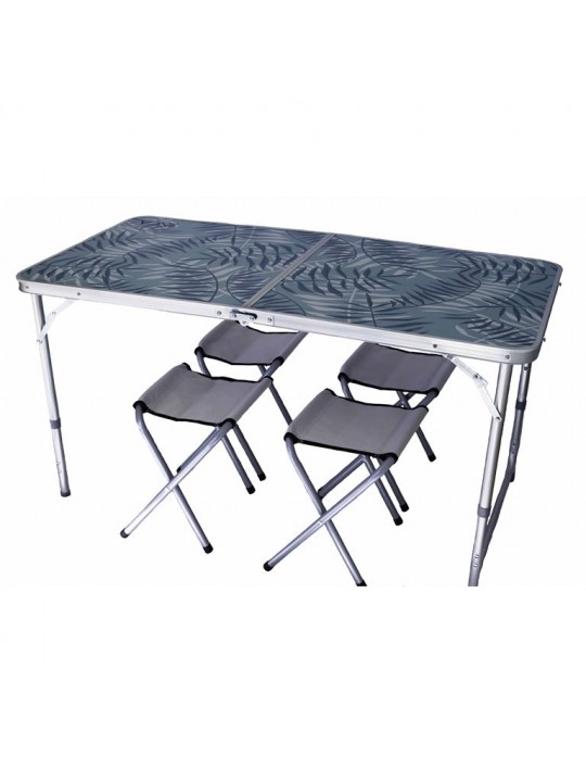 Σετ Τραπέζι Κάμπινγκ INCA Πτυσσόμενο Αλουμινίου σε Βαλιτσάκι ST-01 Μπλε - YY-ST01-B