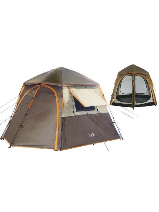 Σκηνή Camping 4 Ατόμων INCA Cabana Καφέ - 0600-004-7