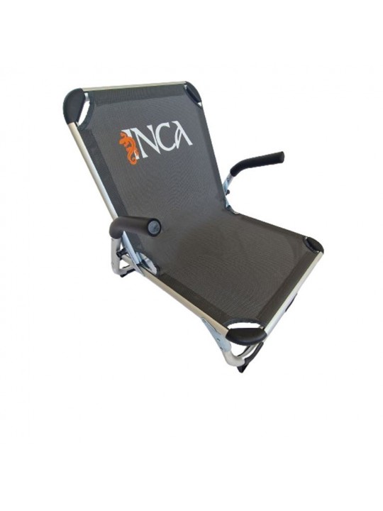 Καρέκλα Παραλίας Αλουμινίου INCA Textilene 2x1 Γκρι KING SIZE 58x63x62cm - 0700-001-12