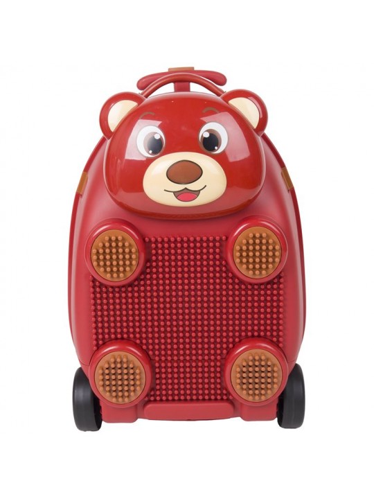 Παιδική Βαλίτσα Zoolittle Trolly Bear Κόκκινη με Τουβλάκια - ZOO-1712