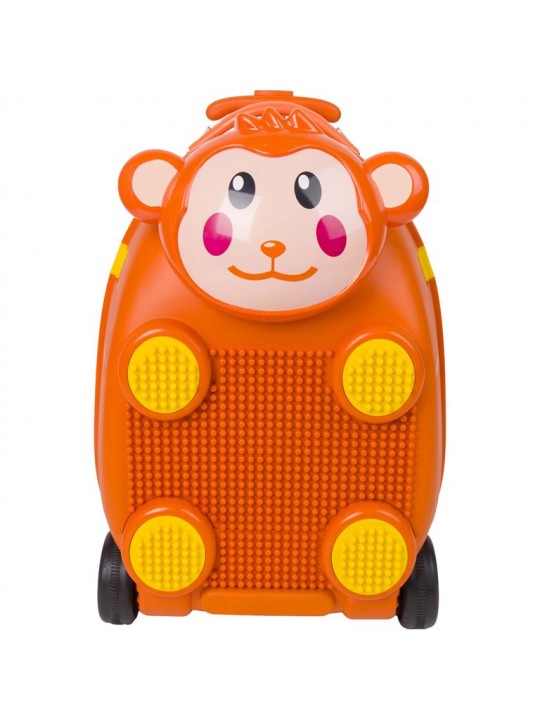 Παιδική Βαλίτσα Zoolittle Trolly Monkey Πορτοκαλί με Τουβλάκια - ZOO-1706