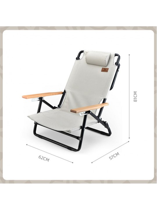 Πτυσσόμενη Καρέκλα Παραλίας Αλουμινίου HighSpeed Ασπρο/Μπεζ με Ανάκλιση 5 θέσεων - HS-YF2-BG